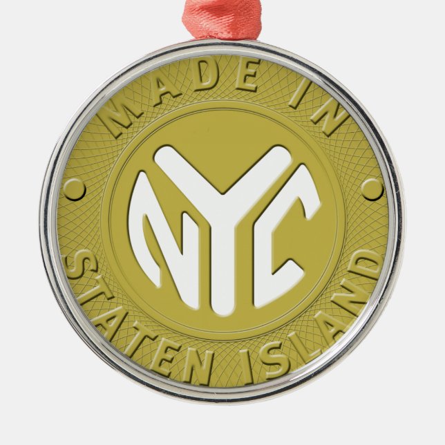 Made in New York Staten Island Silbernes Ornament (Vorne)