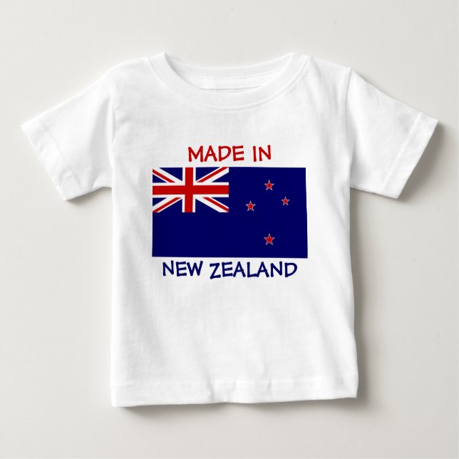 Made in New Zealand with New Zealand Flag Baby T-shirt (Vorderseite)