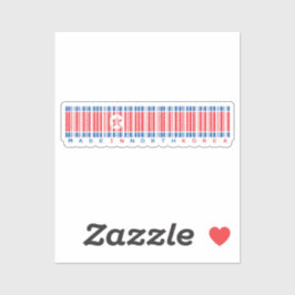 Made in North Korea Barcode Flag Design Aufkleber