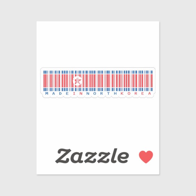 Made in North Korea Barcode Flag Design Aufkleber (Blatt)