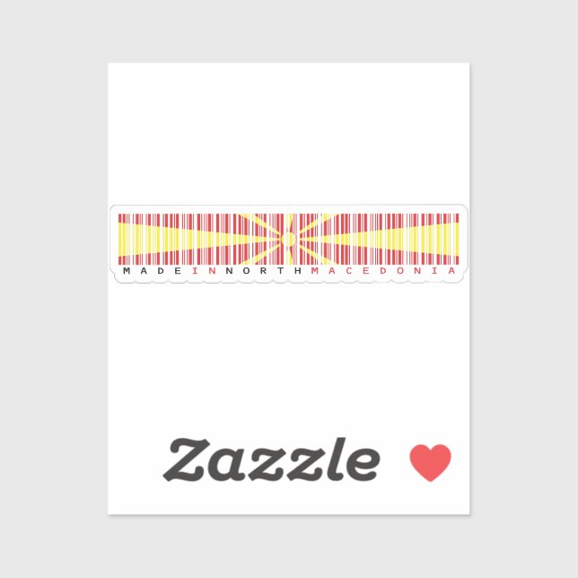 Made in North Macedonia Barcode Flag Aufkleber (Blatt)