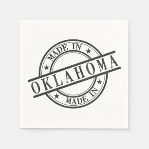 Made in Oklahoma Briefmarke Style Logo Symbol Schw Serviette