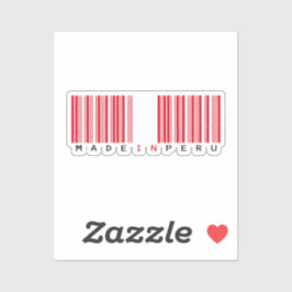 Made in Peru Barcode Flag Sticker