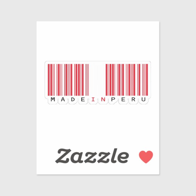 Made in Peru Barcode Flag Sticker (Blatt)