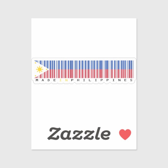 Made in Philippines Barcode Flag Design Aufkleber (Blatt)