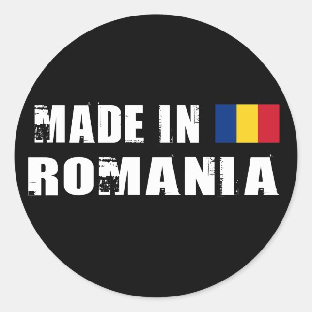 Made in Romania Runder Aufkleber (Vorderseite)