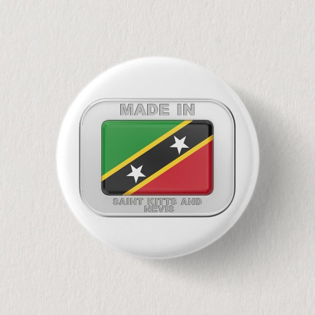 Made in Saint Kitts und Nevis Button (Vorderseite)