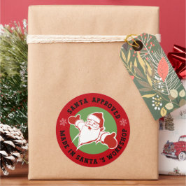 Made in Santa's Workshop Red Gift Runder Aufkleber