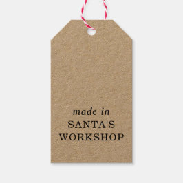 Made in Santa's Workshop Weihnachtsschrift Geschenkanhänger