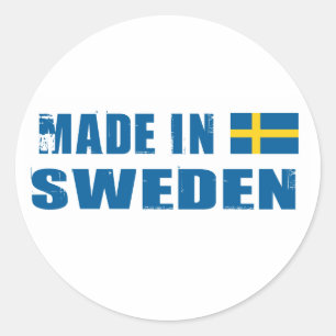 Made in Schweden Runder Aufkleber