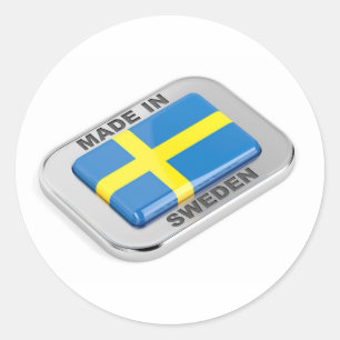 Made in Schweden Runder Aufkleber