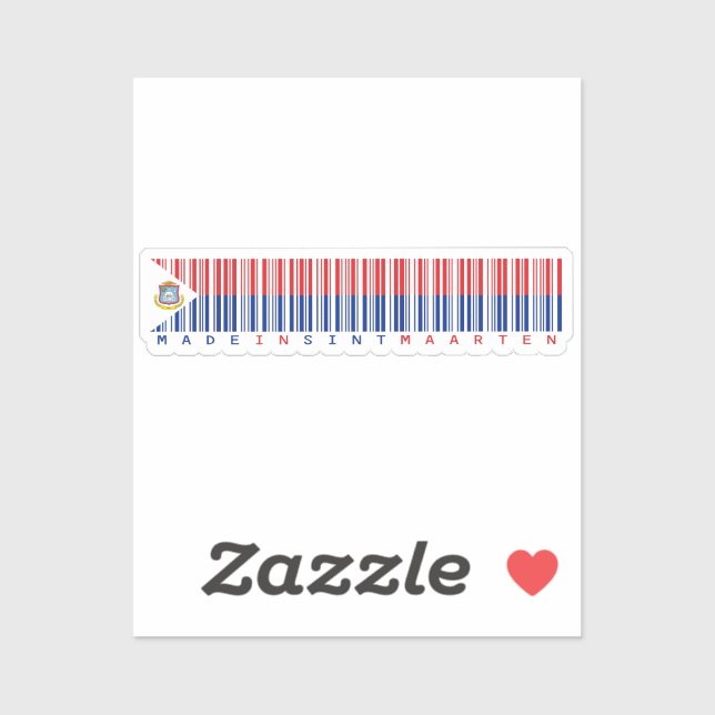 Made in Sint Maarten Barcode Flag Aufkleber (Blatt)
