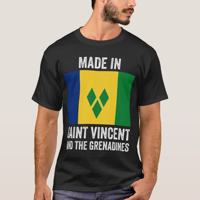 Made in St. Vincent und die Grenadinen // Flag T-Shirt (Vorderseite)