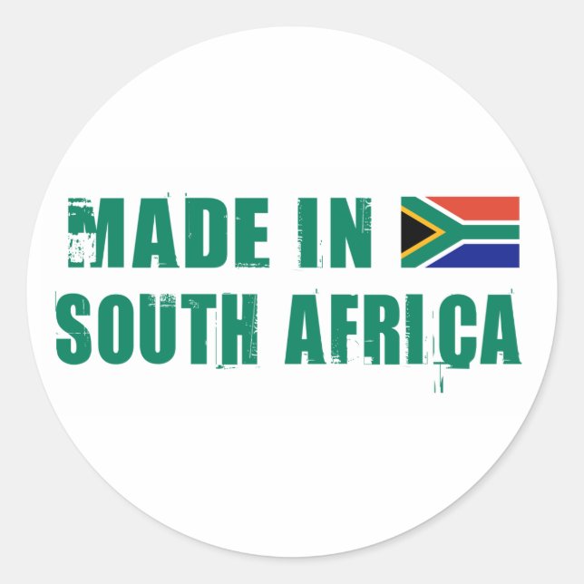 Made in Südafrika Runder Aufkleber (Vorderseite)