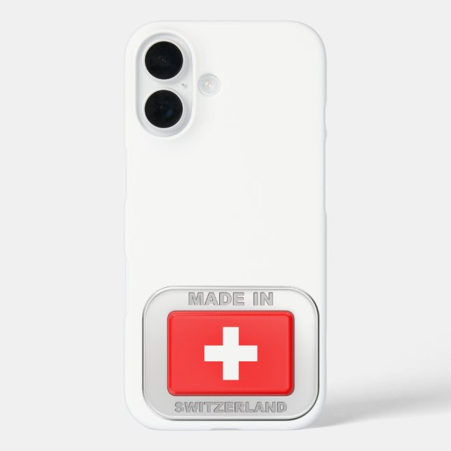 Made in Switzerland iPhone 16 Hülle (Rückseite)