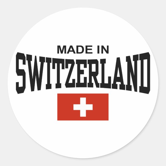 Made in Switzerland Runder Aufkleber (Vorderseite)