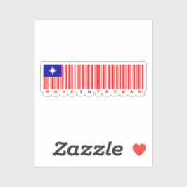 Made in Taiwan Barcode Flag Design Aufkleber
