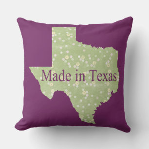 Made in Texas Purple Square Wurfkissen Kissen