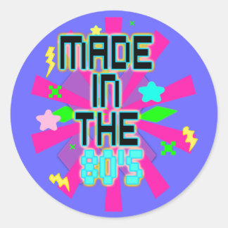 Made in the 80er Jahre Runder Aufkleber