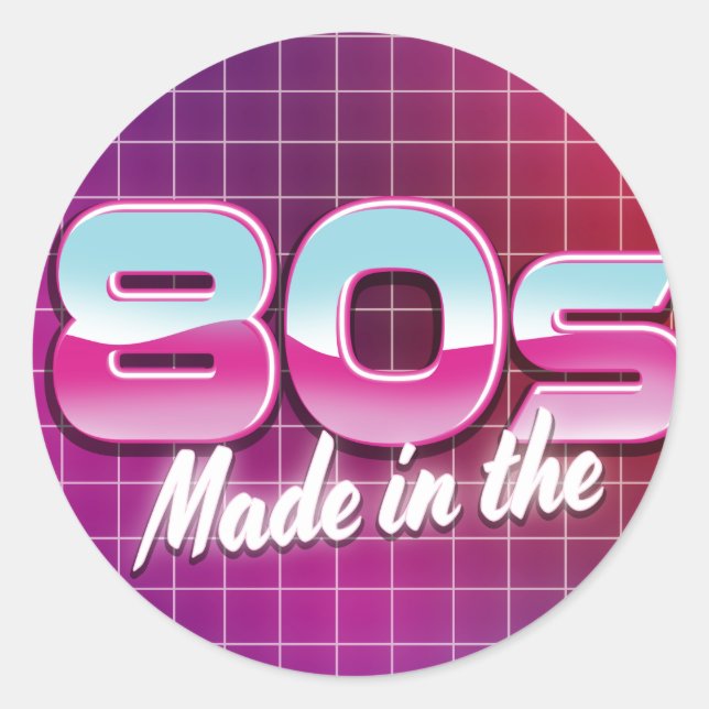 Made in the 80er runder aufkleber (Vorderseite)