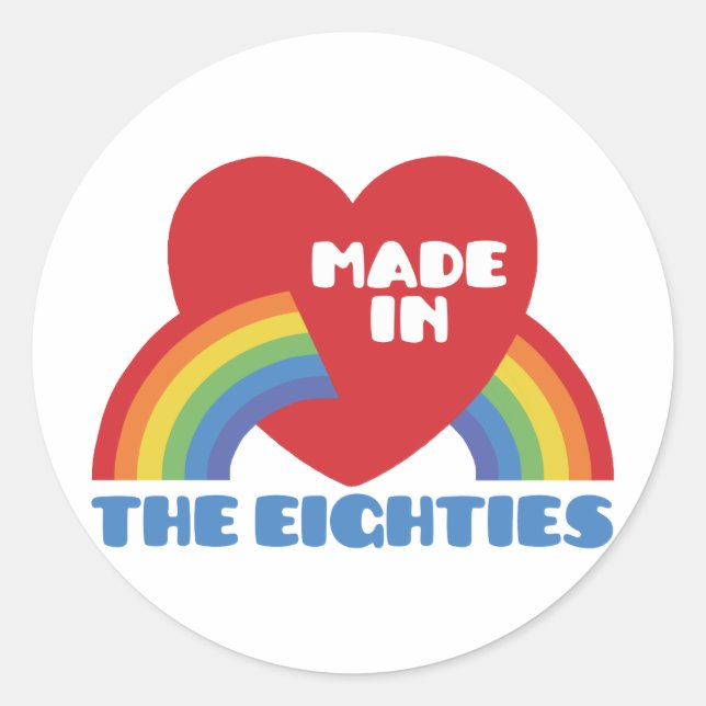 Made in the 80s runder aufkleber (Vorderseite)