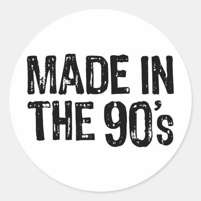 Made in the 90ers runder aufkleber (Vorderseite)