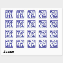 Made in the USA Blue Square Sticker
