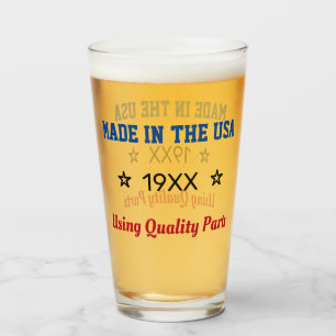 Made in the USA Custom Birth Year Glass Cup Glas