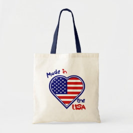 Made in the USA Heart Flag Budget Tote Bag Tragetasche