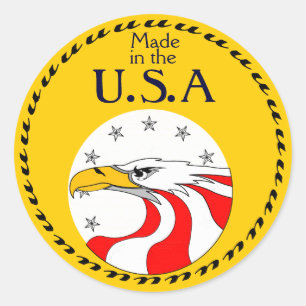 Made in the, USA Runder Aufkleber