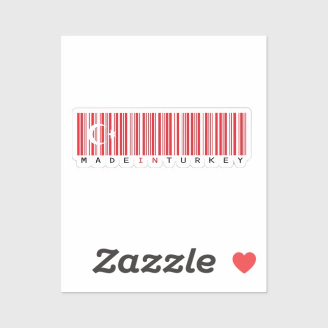 Made in Turkey Barcode Flag Aufkleber (Blatt)