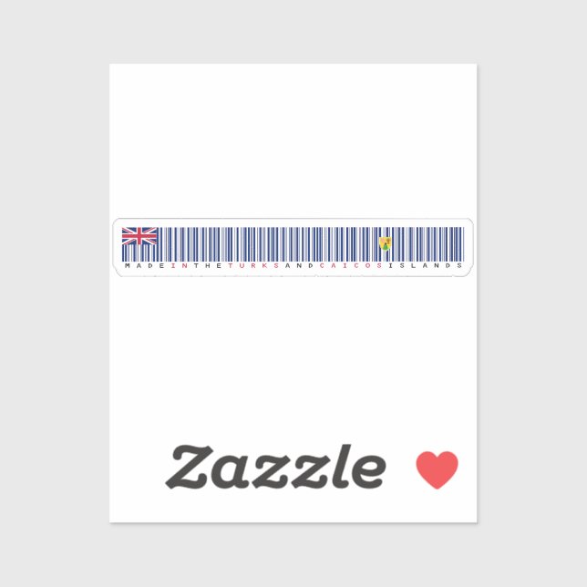 Made in Turks and Caicos Barcode Flag Aufkleber (Blatt)