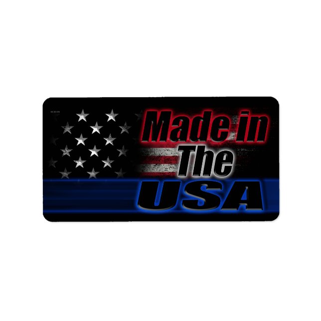 MADE IN US-amerikanischer Flagge Adressaufkleber (Vorne)