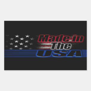 MADE IN US-amerikanischer Flagge Rechteckiger Aufkleber