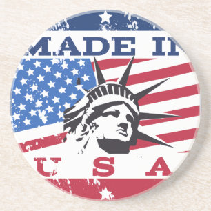 Made in USA Abzeichen Getränkeuntersetzer