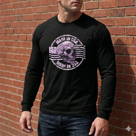 Made in USA Distressed Purple Skull Men's T-Shirt Tri-Blend Shirt