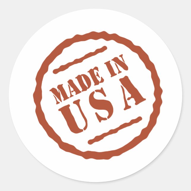 Made in USA Runder Aufkleber (Vorderseite)