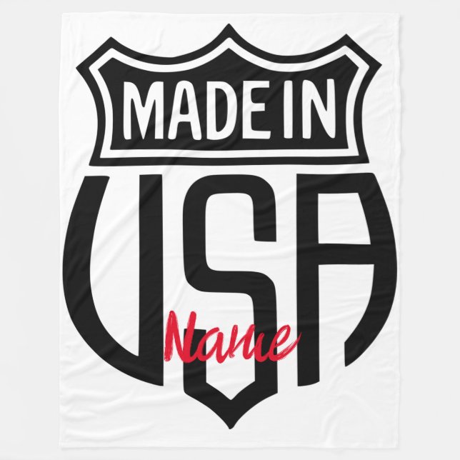 Made in USA Sign Thunder_Cove Fleecedecke (Vorderseite)
