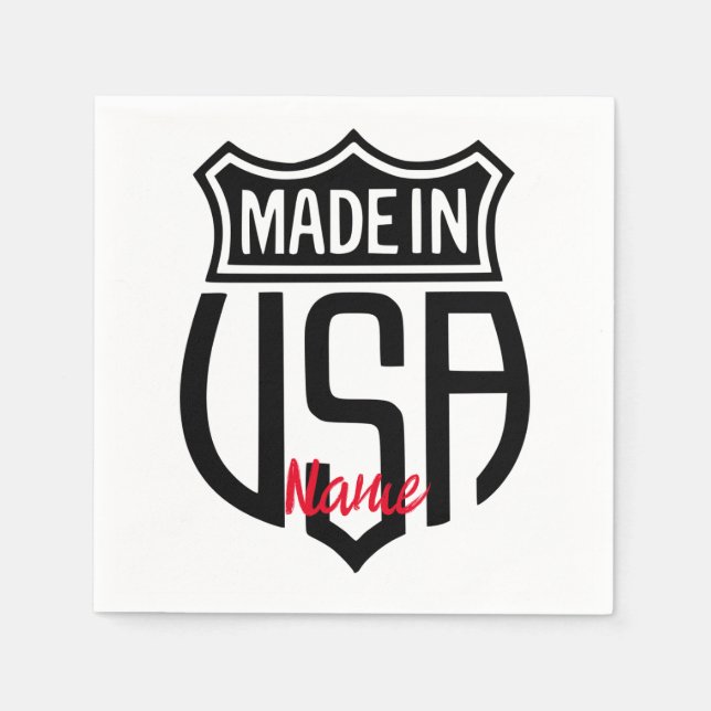 Made in USA Sign Thunder_Cove Serviette (Vorderseite)