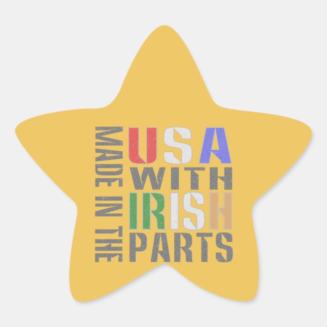 Made in USA with Irish Parts Stern-Aufkleber (Vorderseite)