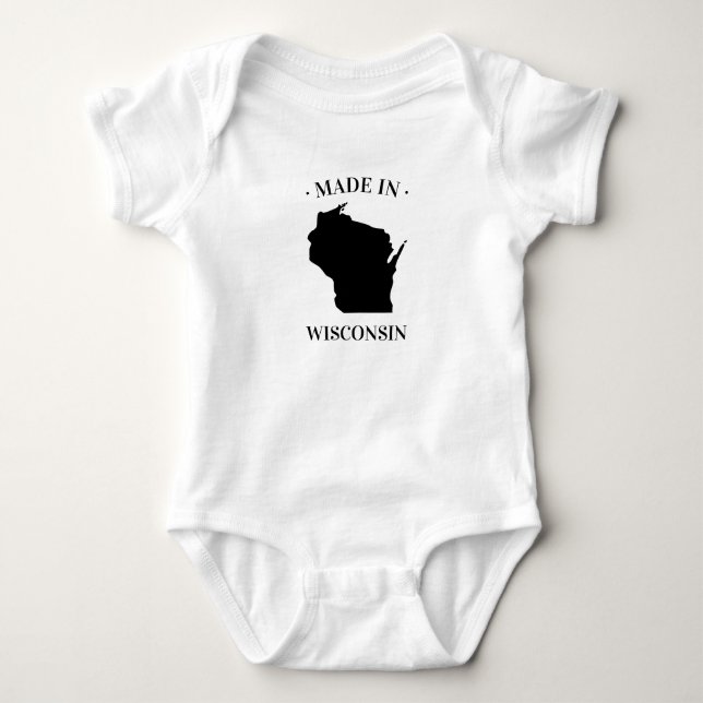 Made in Wisconsin WI Baby Bodysuit Baby Strampler (Vorderseite)