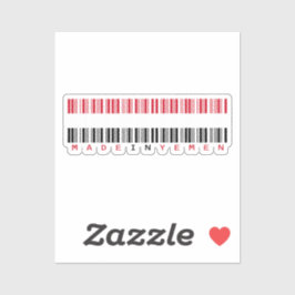Made in Yemen Barcode Flag Design Aufkleber