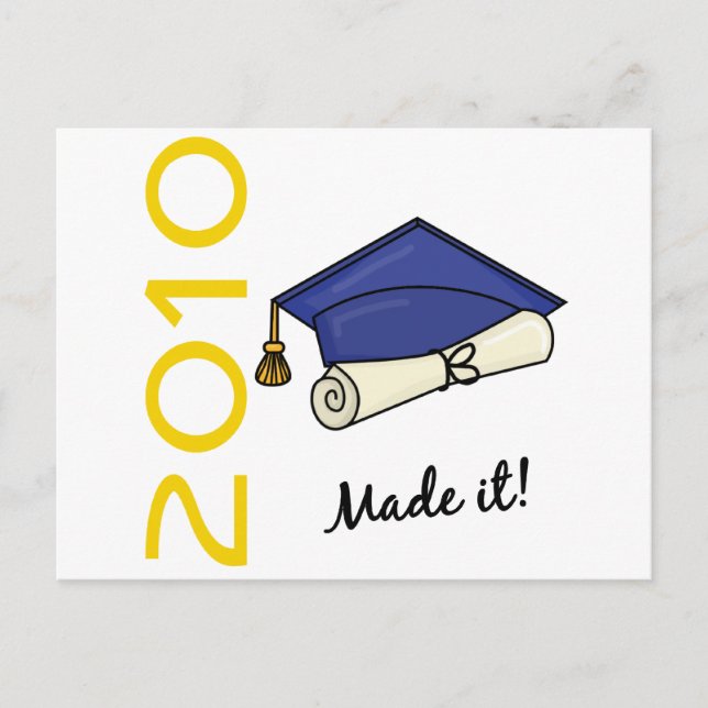 Made IT Graduation Cap and Diploma Ankündigungspostkarte (Vorderseite)