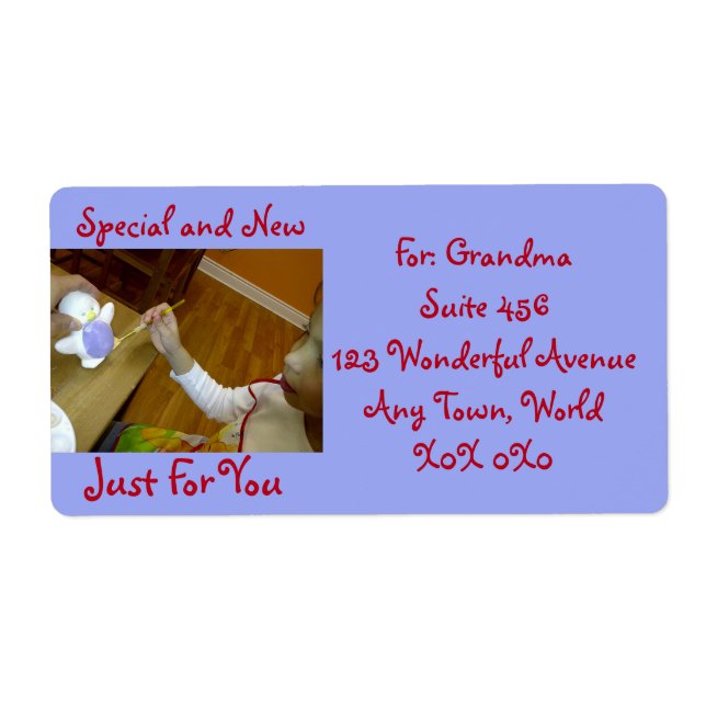 Made just for you Shipping Label by RoseWrits (Vorne)