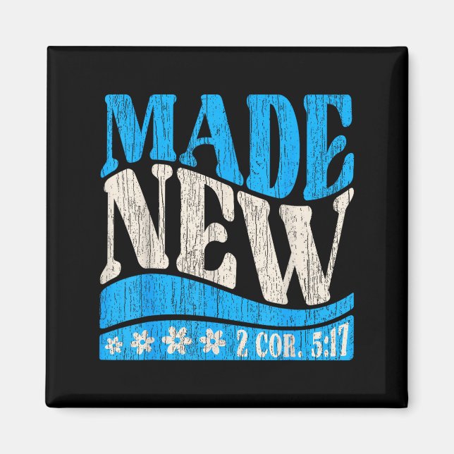 Made New Baptism Christian 2 Cor 5_17 Baptized Boy Magnet (Vorne)