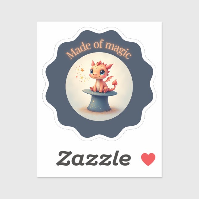 Made of Magic - Niedlich Dragon Sticker (Blatt)