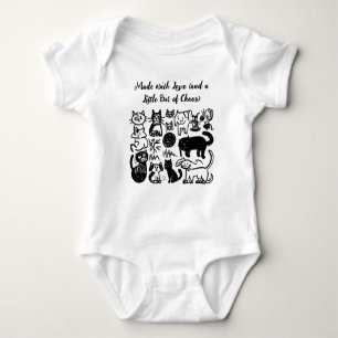 Made with Liebe & Chaos" Funny Baby T - Shirt - Ni