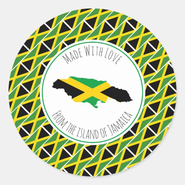 Made with Liebe from JAMAICA FLAG Jamaican Map Runder Aufkleber (Vorderseite)