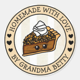 Made with Liebe, hausgemachte Pecan Pie Gift Label Runder Aufkleber