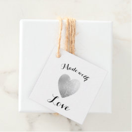 Made with Liebe Heart Briefmarke Imitate Silver Fo Geschenkanhänger